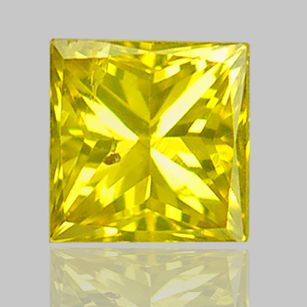 0.12 Ct. Alluring Square Princess Cut Natural Yellow Loose Diamond