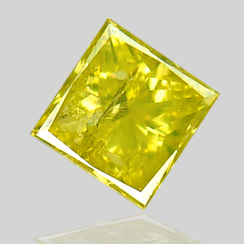 0.11 Ct. Natural Yellow Loose Diamond Baguette Princess Cut