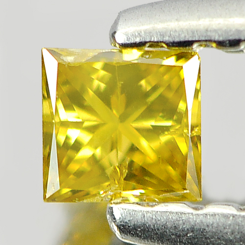 0.11 Ct. Alluring Square Princess Cut Natural Yellow Loose Diamond Belgium