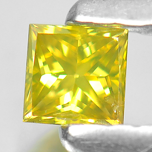 0.11 Ct. Charming Square Princess Cut Natural Yellow Loose Diamond