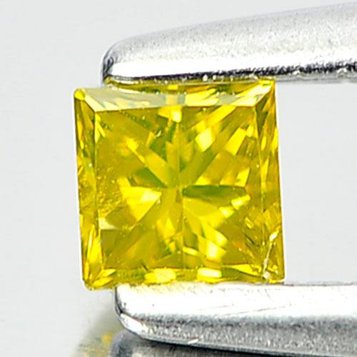 0.11 Ct. Attractive Square Princess Cut Natural Yellow Loose Diamond