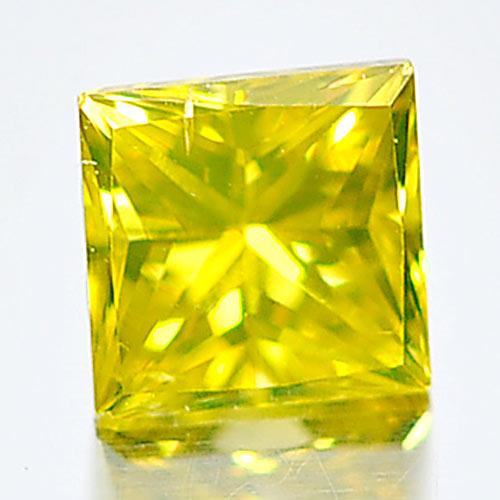 0.13 Ct. Square Princess Cut Natural Yellow Loose Diamond Size 2.7 mm.