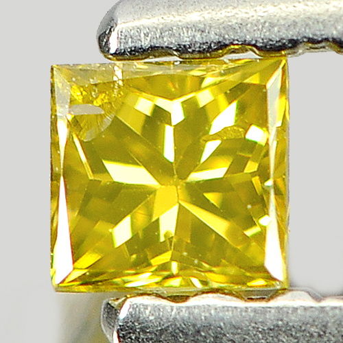 0.11 Ct. Beautiful Natural Yellow Loose Diamond Baguette Princess Cut