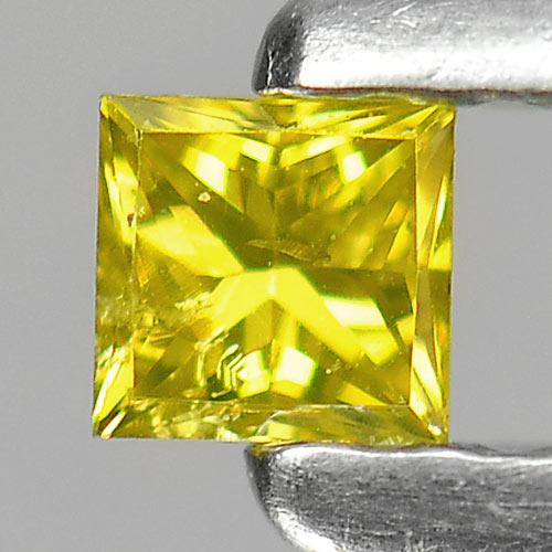 0.10 Ct. Beautiful Natural Yellow Loose Diamond Square Princess Cut