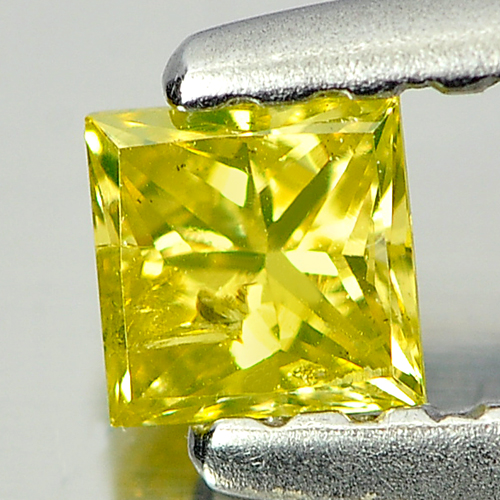 0.17 Ct. Nice Color Square Princess Cut Natural Yellow Loose Diamond