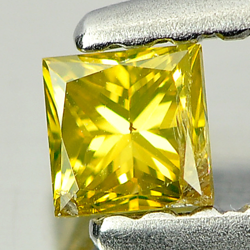 0.18 Ct. Good Color Square Princess Cut Natural Yellow Loose Diamond