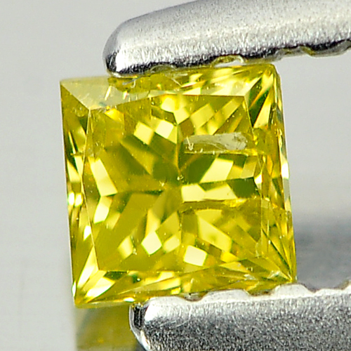 0.15 Ct. Good Color Square Princess Cut Natural Yellow Loose Diamond