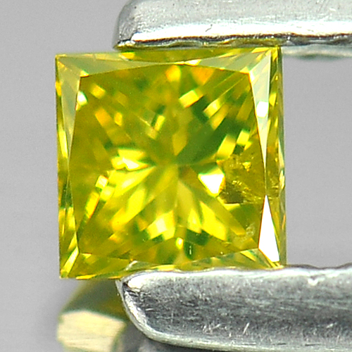 0.17 Ct. Nice Cutting Square Princess Cut Natural Yellow Loose Diamond