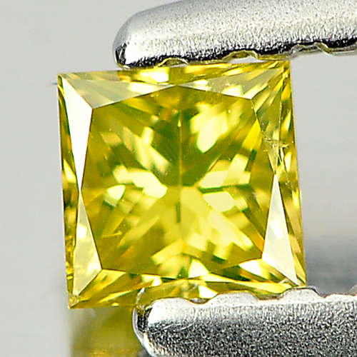 0.18 Ct. Nice Cutting Square Princess Cut Natural Yellow Loose Diamond