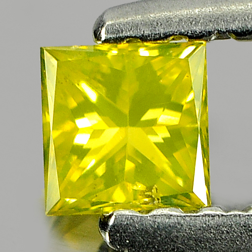 0.18 Ct. Nice Color Square Princess Cut Natural Yellow Loose Diamond