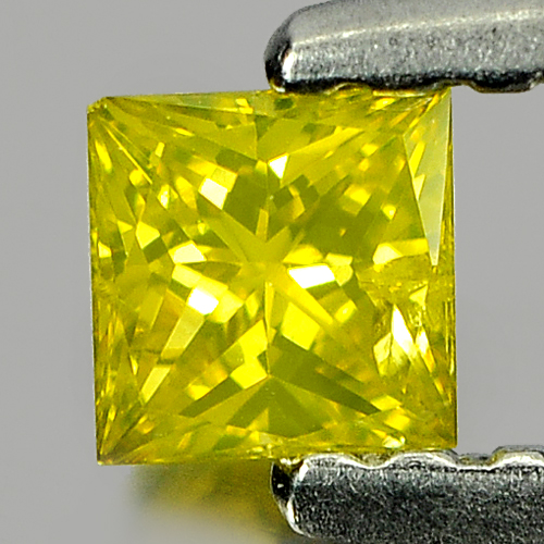 0.14 Ct. Nice Color Square Princess Cut Natural Yellow Loose Diamond