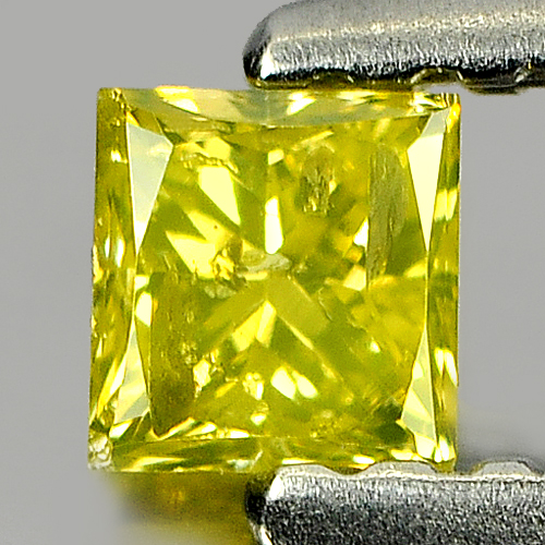0.23 Ct. Nice Color Square Princess Cut Natural Yellow Loose Diamond