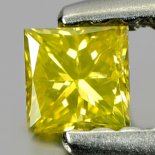 0.20 Ct. Nice Color Square Princess Cut Natural Yellow Loose Diamond