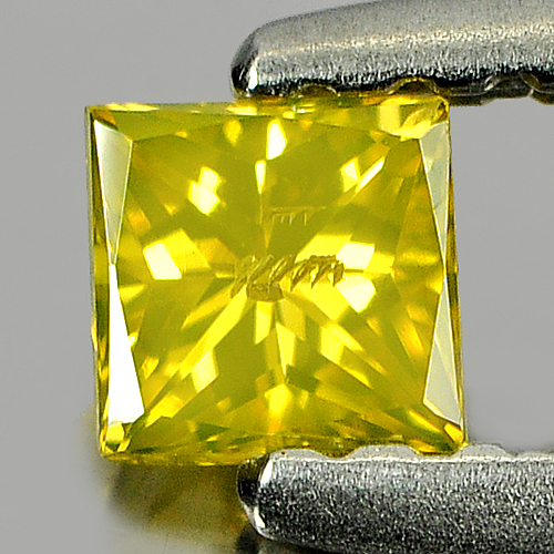 0.20 Ct. Good Color Square Princess Cut Natural Yellow Loose Diamond