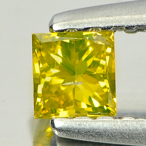 0.18 Ct. Good Color Square Princess Cut Natural Yellow Loose Diamond