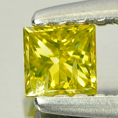 0.17 Ct. Good Color Square Princess Cut Natural Yellow Loose Diamond