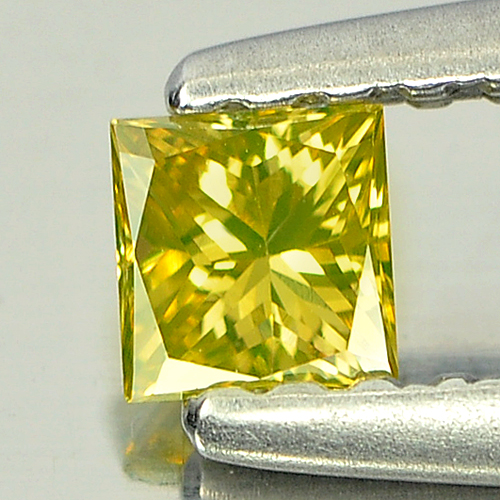 0.15 Ct. Good Color Square Princess Cut Natural Yellow Loose Diamond