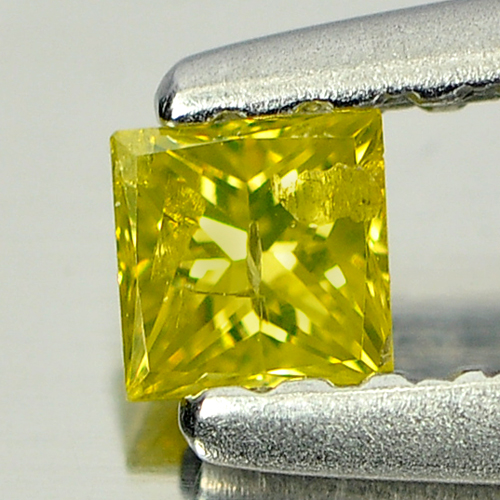 0.10 Ct. Nice Cutting Square Princess Cut Natural Yellow Loose Diamond Belgium