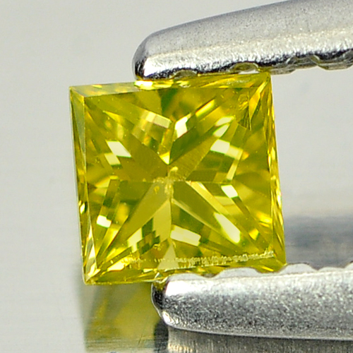 0.13 Ct. Alluring Square Princess Cut Natural Yellow Loose Diamond Belgium