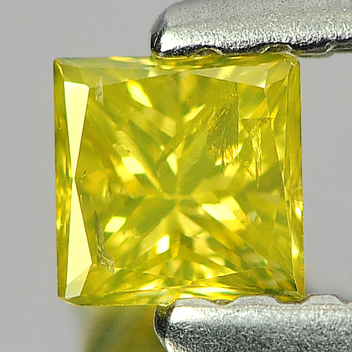0.18 Ct. Alluring Square Princess Cut Natural Yellow Loose Diamond