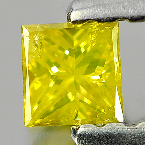 0.10 Ct. Lovely Square Princess Cut Natural Yellow Loose Diamond