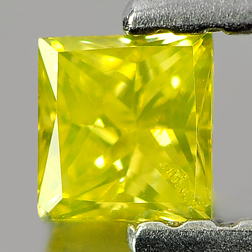 0.16 Ct. Alluring Square Princess Cut Natural Yellow Loose Diamond