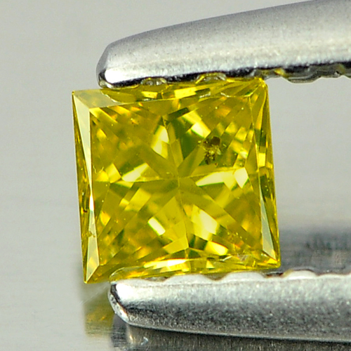 0.11 Ct. Dazzling Square Princess Cut Natural Yellow Loose Diamond