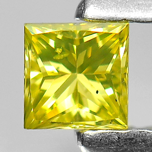 0.12 Ct. Good Color Square Princess Cut Natural Yellow Loose Diamond Belgium
