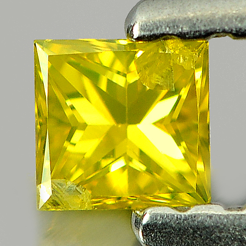 0.13 Ct. Charming Square Princess Cut Natural Yellow Loose Diamond