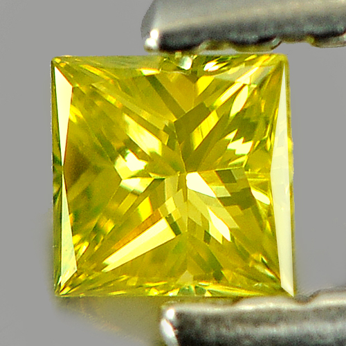 0.10 Ct. Charming Square Princess Cut Natural Yellow Loose Diamond