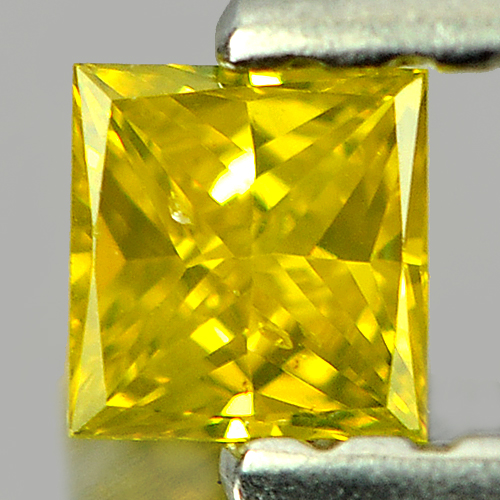 0.11 Ct. Lovely Square Princess Cut Natural Yellow Loose Diamond
