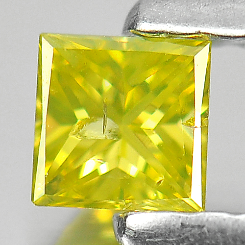 0.13 Ct. Good Color Square Princess Cut Natural Yellow Loose Diamond