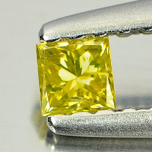 0.10 Ct. Nice Color Square Princess Cut Natural Yellow Loose Diamond