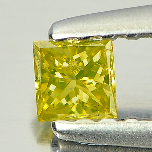 0.11 Ct. Blazing Square Princess Cut Natural Yellow Loose Diamond