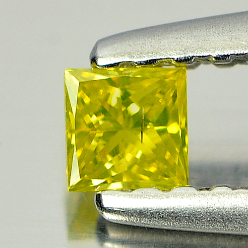 0.11 Ct. Good Color Square Princess Cut Natural Yellow Loose Diamond