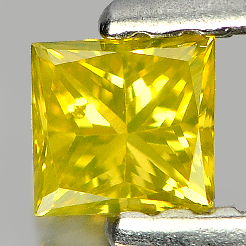 0.17 Ct. Good Color Square Princess Cut Natural Yellow Loose Diamond