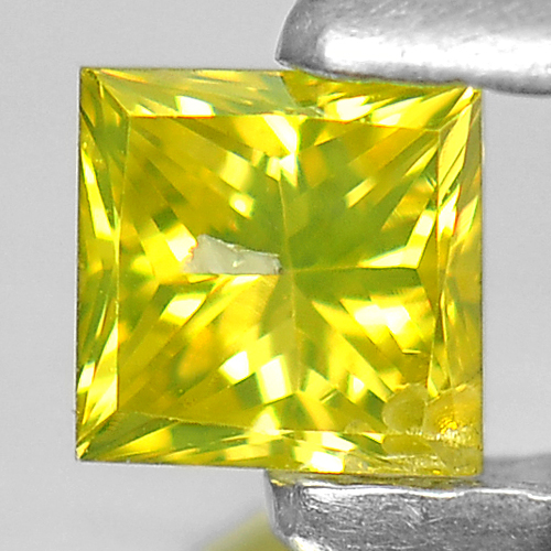 0.19 Ct. Good Color Square Princess Cut Natural Yellow Loose Diamond Belgium