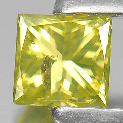 0.18 Ct. Blazing Square Princess Cut Natural Yellow Loose Diamond