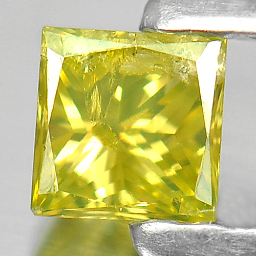 0.17 Ct. Blazing Square Princess Cut Natural Yellow Loose Diamond