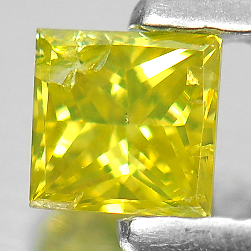 0.16 Ct. Dazzling Square Princess Cut Natural Yellow Loose Diamond Belgium
