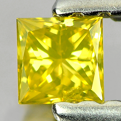 0.12 Ct. Good Cutting Square Princess Cut Natural Yellow Loose Diamond