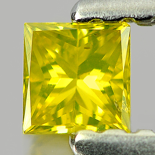 0.14 Ct. Good Cutting Square Princess Cut Natural Yellow Loose Diamond