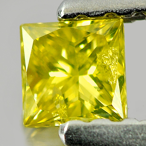 0.17 Ct. Good Cutting Square Princess Cut Natural Yellow Loose Diamond