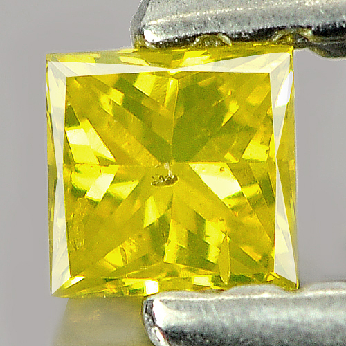 0.10 Ct. Square Princess Cut Natural Yellow Color Loose Diamond