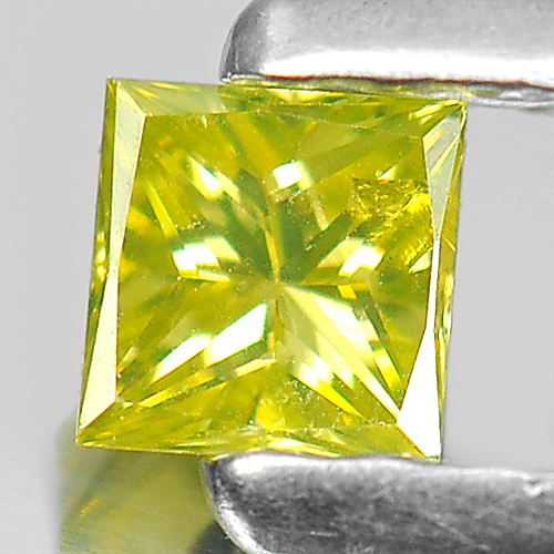 0.12 Ct. Good Color Square Princess Cut Natural Yellow Loose Diamond
