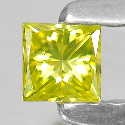 0.11 Ct. Radiant Square Princess Cut Natural Yellow Loose Diamond