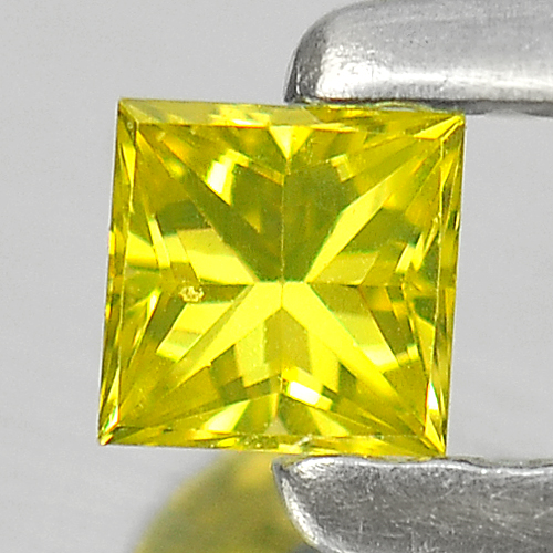 0.11 Ct. Sparkle Square Princess Cut Natural Yellow Loose Diamond