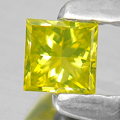 0.11 Ct. Nice Cutting Square Princess Cut Natural Yellow Loose Diamond