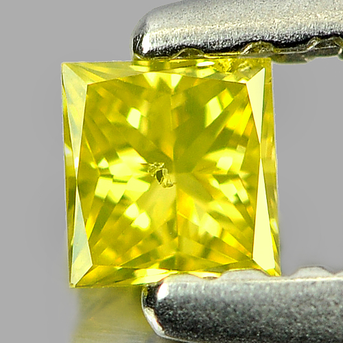 0.11 Ct. Good Color Square Princess Cut Natural Yellow Loose Diamond