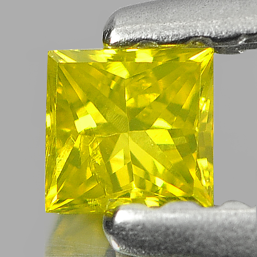 0.10 Ct. Good Color Square Princess Cut Natural Yellow Loose Diamond